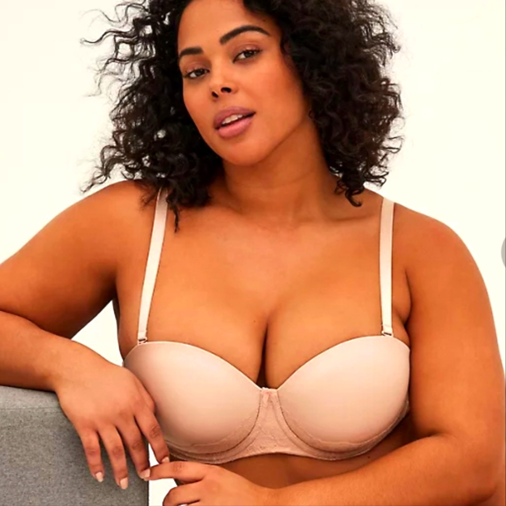 TORRID CURVE Multi-Way Adjustable Microfiber Lace Beige Push Up Bra 50C Like New